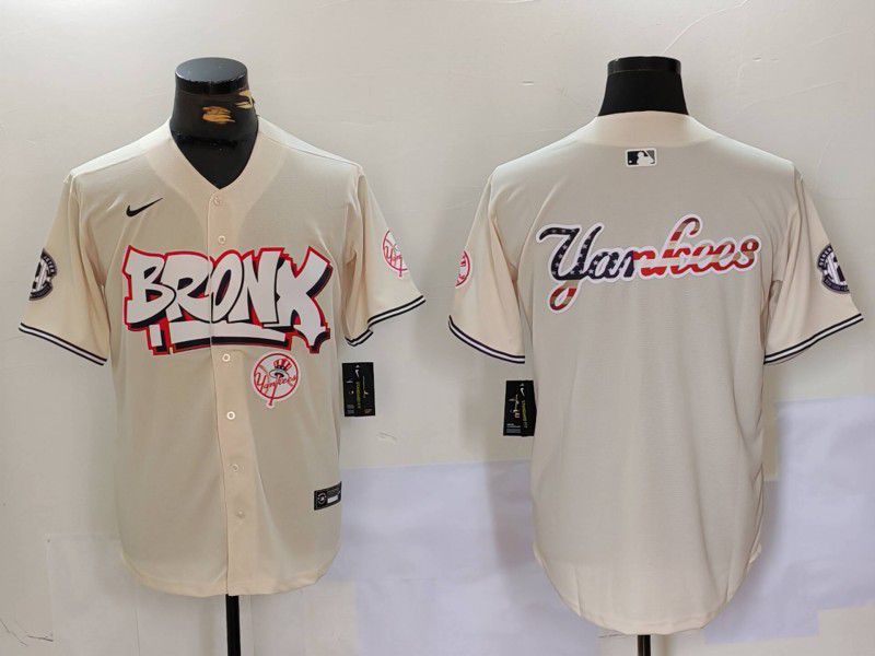 Men New York Yankees Blank Cream joint name 2024 Nike MLB Jersey style 5->new york yankees->MLB Jersey
